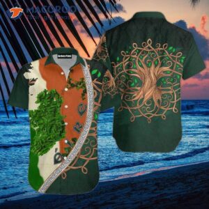 Irish Saint Patrick’s Day Shamrock Tree Of Life Hawaiian Shirts