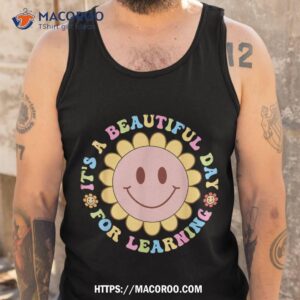 it s beautiful day for learning retro teacher students kids shirt tank top