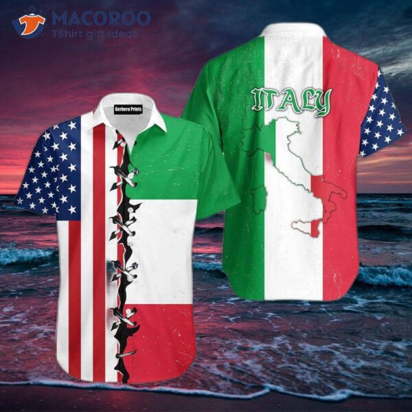 Italian Flag Green And White Hawaiian Shirts