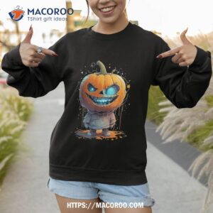 jack o lantern face pumpkin hallowen costume scary shirt small halloween gifts sweatshirt 1