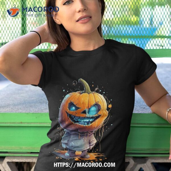 Jack O Lantern Face Pumpkin Hallowen Costume Scary Shirt, Small Halloween Gifts