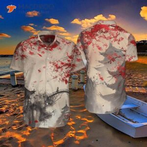 Japanese Aesthetic Sakura Cherry Blossom Red Hawaiian Shirts