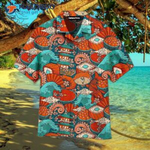 Japanese-style Octopus Hawaiian Shirts