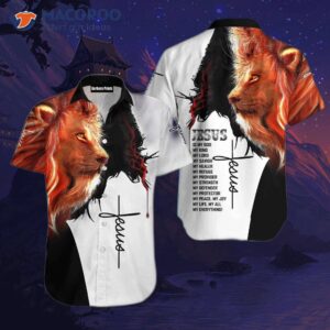 Jesus And Lion Hawaiian Shirts