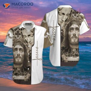 jesus bless america and white hawaiian shirts 1