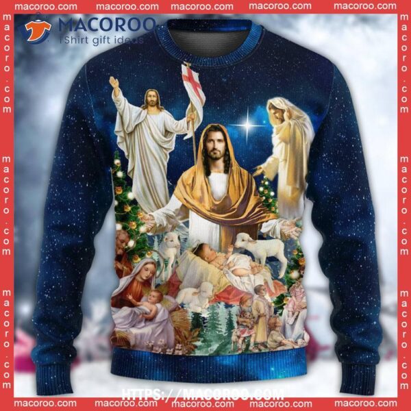 Jesus Christmas Miracle Night Christmas Sweatshirt