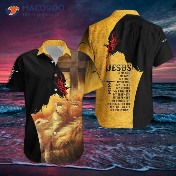 Jesus’ Easter Black And Yellow Hawaiian Shirts