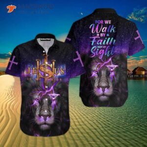 jesus for he walks by faith not sight hawaiian shirt 1