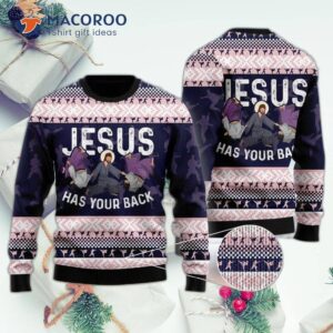 Jesus Has Your Back Jiu Jitsu Ugly Christmas Sweater