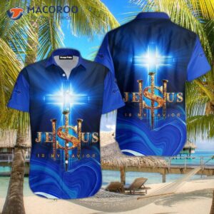 Jesus Is My Savior; Blue Hawaiian Shirts.