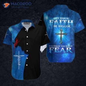 Jesus, Let Your Faith Be Reflected In Black And Blue Hawaiian Shirts.