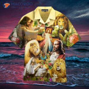 Jesus, Lion, Goat, Beautiful Flowers, And Hawaiian Shirts