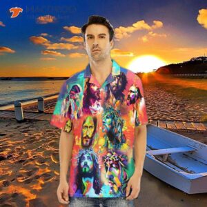 jesus peaceful life in colorful blue hawaiian shirts 1