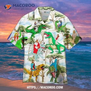 Jesus Ride A Dinosaur Hawaiian Shirt