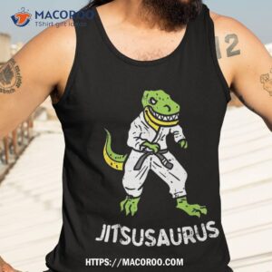 jitsusaurus funny jiu jitsu trex black belt martial art gift shirt tank top 3