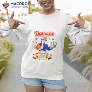 Joey Chestnut Nathans Hot Dog Shirt 2 joey chestnut nathans hot dog shirt sweatshirt
