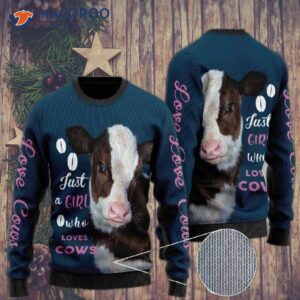 Just A Girl Who Loves Cows, Ugly Christmas Sweater.