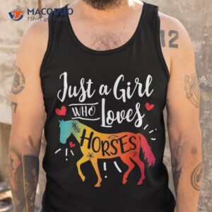 just a girl who loves horses funny sweet horse riding shirt tank top