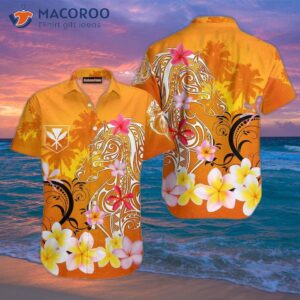 kanaka maoli orange hawaiian shirts 0