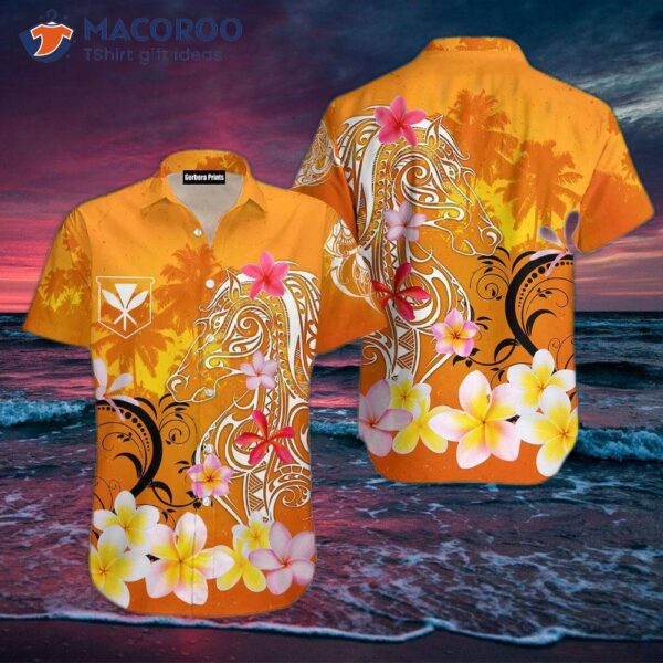 Kanaka Maoli Orange Hawaiian Shirts