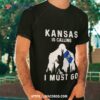 Kansas Is Calling I Must Go Bigfoot Flag Shirt