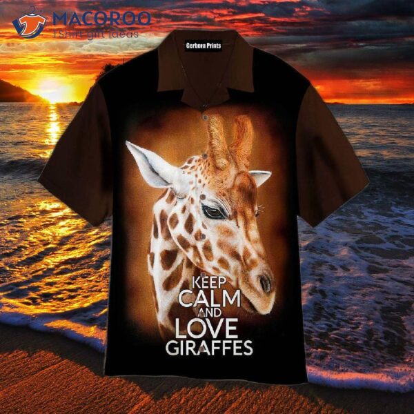 Keep Calm And Love Brown Hawaiian Giraffe Shirts