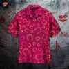 Kentucky Derby Brown Line Horseshoe Pink Hawaiian Shirts