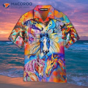 kentucky derby colorful horse hawaiian shirt 1