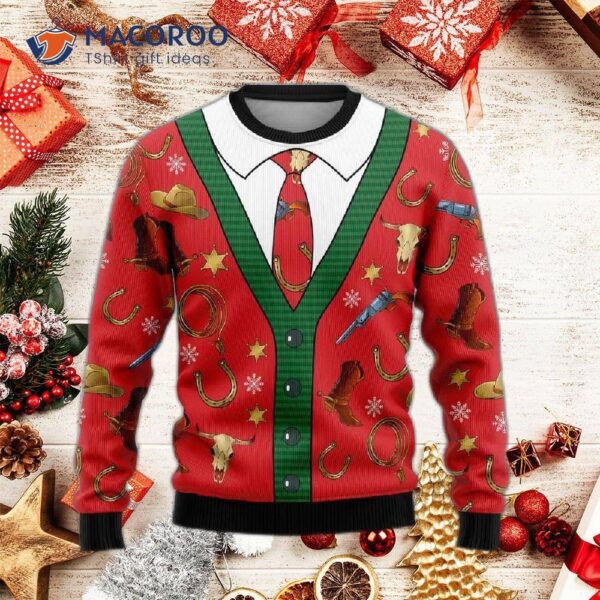 Kentucky Derby Cowboy Ugly Christmas Sweater