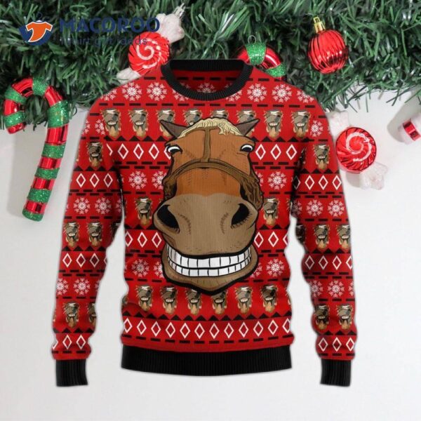 Kentucky Derby Funny Horse Christmas Ugly Sweater