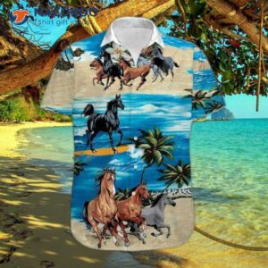 kentucky derby horse harness hawaiian style shirts 1