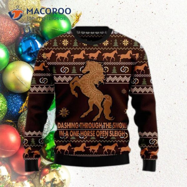 Kentucky Derby Horse In Snow Ugly Christmas Sweater