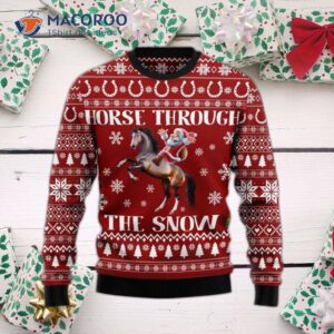 Kentucky Derby Horse Through The Snow Ugly Christmas Sweater