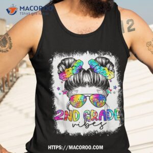 kids 2nd grade vibes messy bun girl second grade back to shirt tank top 3