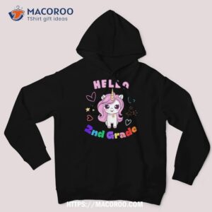 kids hello 2nd grade girls unicorn back to school teacher shirt hoodie