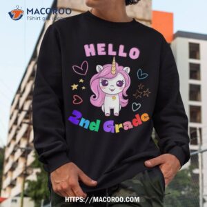 kids hello 2nd grade girls unicorn back to school teacher shirt sweatshirt