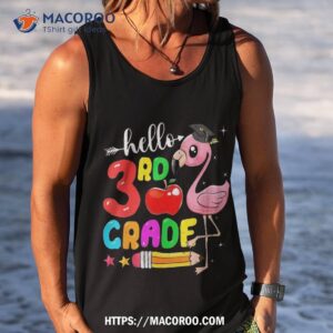 kids hello 3rd grade flamingo back to school first day shirt tank top