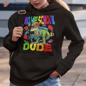 kids homeschool dude dinosaur back to school shirt hoodie 3