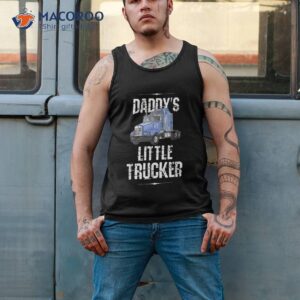 kids semi truck boys gift daddy s little trucker shirt tank top 2