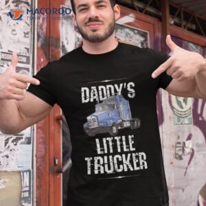 Kids Semi Truck Boys Gift Daddy’s Little Trucker Shirt