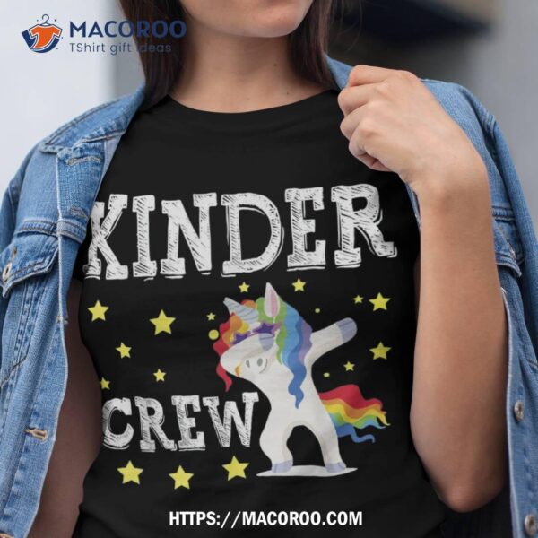 Kinder Crew Funny Kindergarten Squad Teacher Shirt
