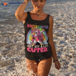 kindergarten got cuter dabbing unicorn back to school girls shirt tank top 3