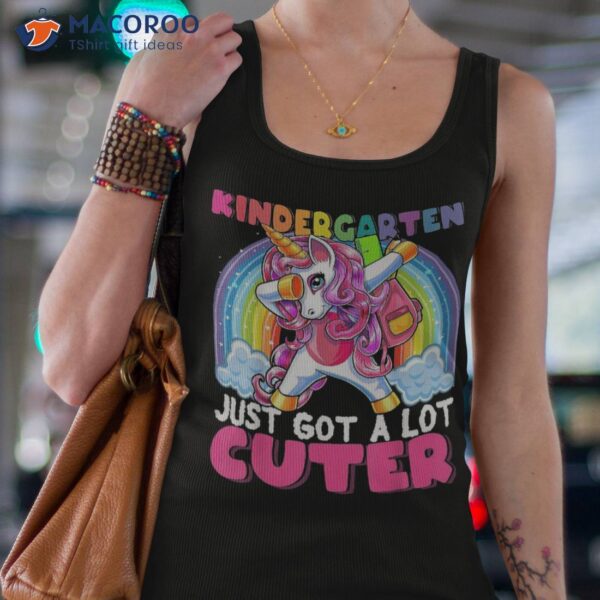 Kindergarten Got Cuter Dabbing Unicorn Back To School Girls Shirt