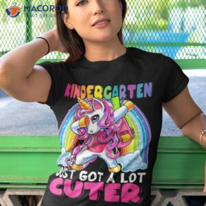 kindergarten got cuter dabbing unicorn back to school girls shirt tshirt 1