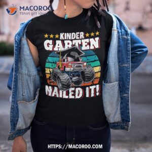 kindergarten monster truck retro graduation cap gift boys shirt tshirt