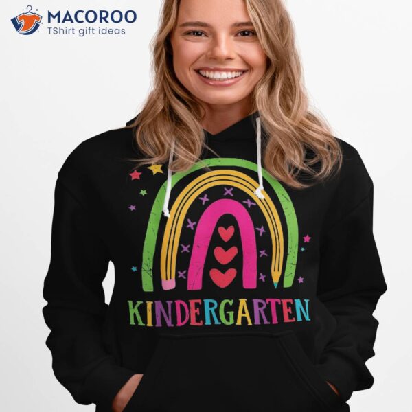 Kindergarten Rainbow Teacher Student Back To School Shirt