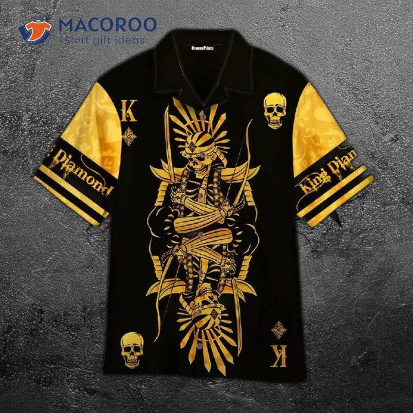 King Diamond Black And Yellow Hawaiian Shirts