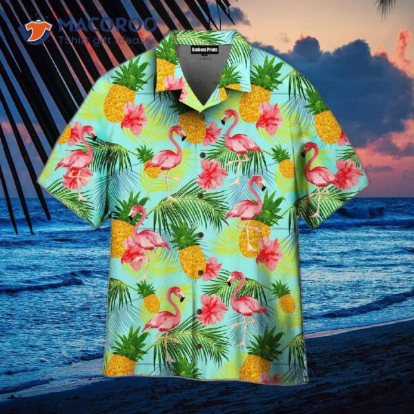 King Kameha Pink Flamingo Funky Pineapple Hawaiian Shirts