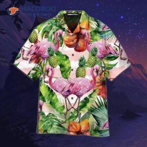 King Kamehameha Tropical Pink Flamingo Pineapple Hawaiian Shirts