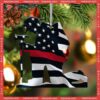 Kneeling Firefighter Custom-shaped Christmas Acrylic Ornament